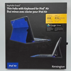 Kensington KeyFolio Exact - Thin Folio with Keyboard for iPad Air (BlUE) NEW! - Picture 1 of 3
