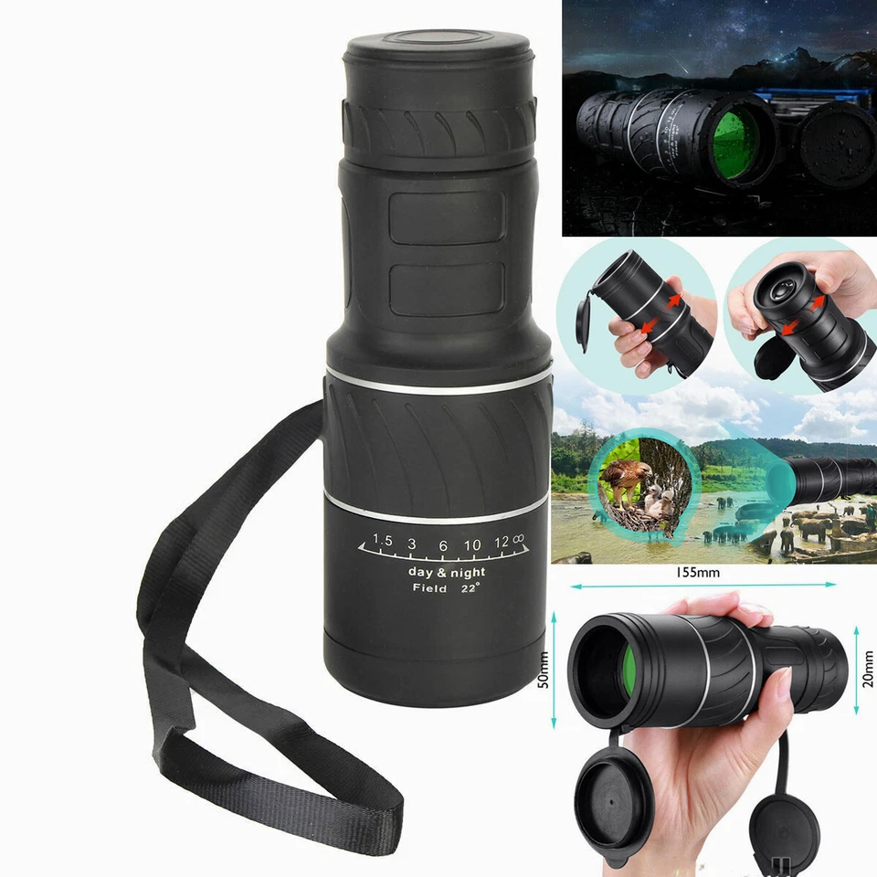 40X60 HD 8000M Telescope Optical Monocular  Handheld Zoom Outdoor Camping Hiking - Image 1 of 4