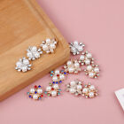 10PCS Pearl Flower Rhinestone Buttons Sparkling Crystal Hairpins DIY Crafts Y FS