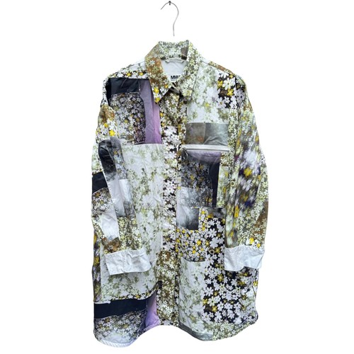 MAISON MARGIELA Cappotto Maison Martin Margiela SS 2016 cotone floreale vestibilità oversize unisex taglia 40