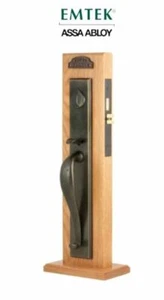 Emtek Sandcast Rectangular Dummy Handleset UL3026MB, Med Bronze, GLASS KNOB - Picture 1 of 5