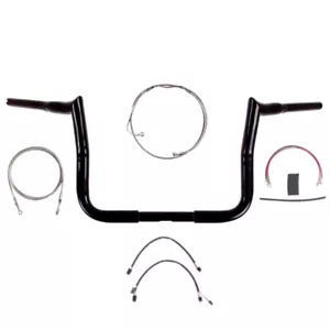 1 1/4" Black 12" Diablo Handlebar Kit 2014-2015 Harley Ultra Street Glide w/ABS - Picture 1 of 2