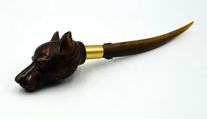 Comoy's of London Basenji Dog Head Wolf Letter Opener 1940s Carved Resin Italy - Picture 1 of 11