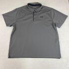 Under Armour Golf Polo Shirt Mens 4XL Gray Loose Fit Heat Gear Solid Athletic