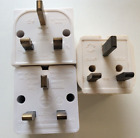3 x Vintage 2 Way, 3 Pin, 13A Plug Adaptors Empire Made Bakelite, Joel & Dencon