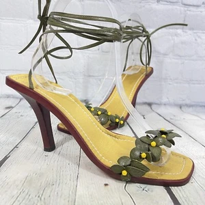 VTG 90's Y2K Rare Valentino Garavani Gladiator Sandal Size 8.5 Floral Retro Tie - Picture 1 of 21
