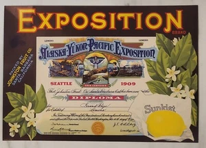 LABEL Exposition Lemons Johnston Fruit Santa Barbara California - Picture 1 of 1