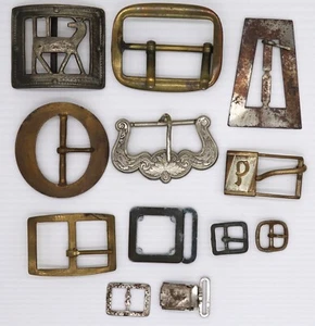 Lot Vintage Buckles - Solid Brass, Cowboy Southwestern, Deer, Horse Clip & More! - Picture 1 of 10