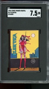 Elektra - 1986 Comic Images Marvel Sticker #19 - SGC Graded 7.5 nm+ - MCU - Picture 1 of 2