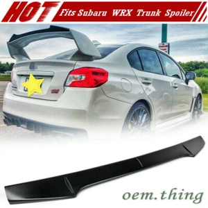 Matte Black Fits SUBARU WRX STI VB Sedan Gurney Flap Rear Trunk Lip Spoiler 23 - Picture 1 of 6