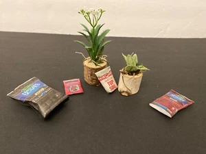 Miniature 1/6” scale Dollhouse Plant and Soil Lot - Picture 1 of 6