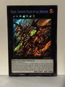 Blaze, Gobernante Supremo de Todos los Dragones Secreto Raro BLTR-EN045 1ª Edición Yugioh Casi Nuevo - Imagen 1 de 2