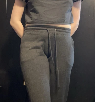 Calça jogger feminina Reflex cinza bolsos com cordão forrada de lã tamanho M - Imagem 1 de 4