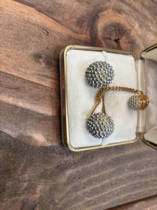 Vintage Christian Dior Set of Cufflinks and Tie Tack Pin - Picture 1 of 6