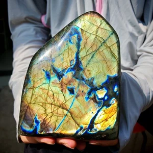 4.29LB TOP Natural labradorite quartz crystal decoration spectrolite healing - Picture 1 of 6