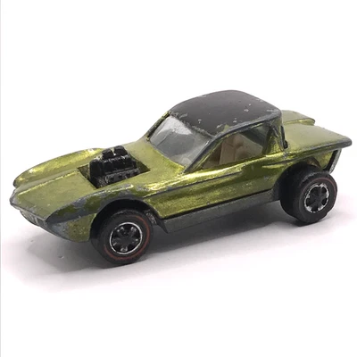 Hot Wheels Redline Python 1968 Lime Yellow Gray Interior Made In United States - Image 1 of 4