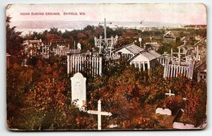 Postcard Indian Burying Grounds Bayfield Wisconsin WI PM 1911 - Picture 1 of 2