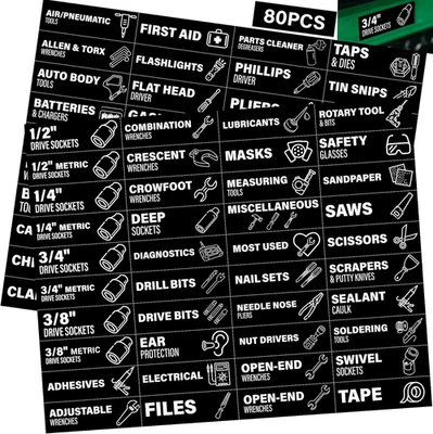 Toolbox Organization Sticker Labels 80 Pcs Tool Chest Organizer Sticker