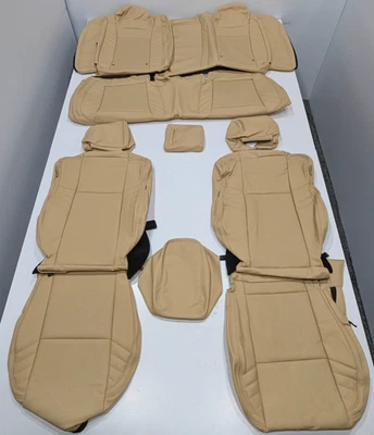 Fundas de asiento de cuero tostado AT29 para Dodge Charger SRT Hellcat 2015-2023 Foto 1 de 4