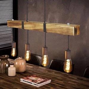 ZMH Vintage Hängelampe Holz Esstisch Pendelleuchte 80CM E27 (ohne Leuchtmittel) - Bild 1 von 80