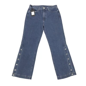 Rag & Bone Women's Dylan Straight Snap Button Jeans Size 31 31X27 Blue High Rise - Picture 1 of 12