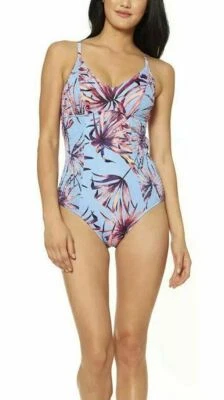 Traje de baño JESSICA SIMPSON cuello en V lado calado de una pieza talla XL lila  Foto 1 de 2