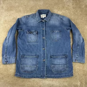 Orvis Womens Denim Barn Chore Coat Field Jacket Large Blue Outdoor Western - Picture 1 of 18