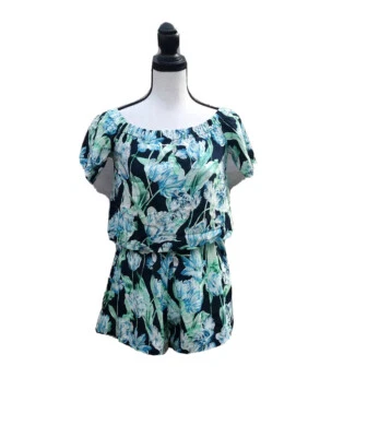 LF Charms Womens Sz Xs RomperFashion Floral Blue Shorts Nordstrom NWT - Image 1 of 4