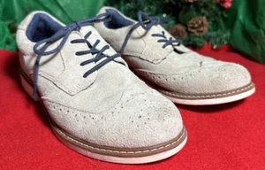 Vince Camuto 'Weston' Sz 3Y Boy Suede Leather Upper Blue Laces Wingtip Oxford - Picture 1 of 9