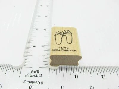 Flip Flop Beach Sandals Rubber Stamp - Stamp Set D122 - Image 1 of 4