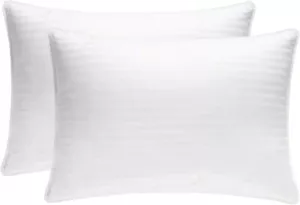 2Pack Stripe Pillows Ultra Loft Jumbo Soft Super Bounce Back Extra Filled Pillow - Picture 1 of 5