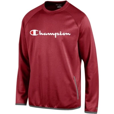 Champion Script Logo Men's (Cardinal Red) Convergence Crew Performance Fleece - Image 1 of 2