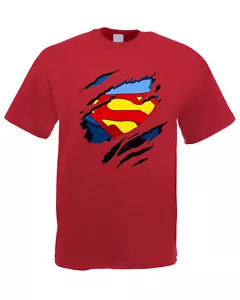 Super Man T-Shirt, Superhero Shirt, DC Lovers Gift, Unisex Adult Kids Tee Top - Picture 1 of 6