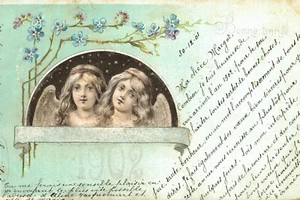 ANNO DATA 1902 - YEAR DATE 1902 - Angeli, Angels - Brillantini, Glitter - VG - Imagen 1 de 2