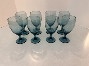 Set of (8) - Libbey Premier - Medium Blue - Iced Tea Goblet Glasses - Picture 1 of 6
