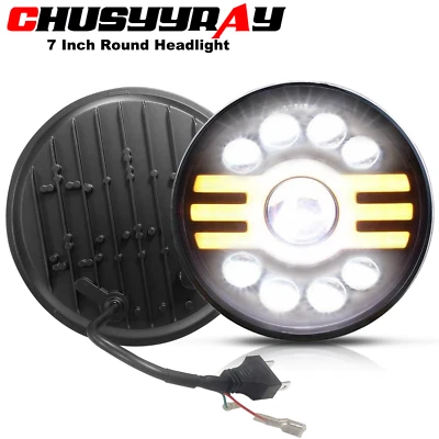 Par de faros LED redondos Halo DRL para camioneta Dodge D100 D250 D300 Foto 1 de 4