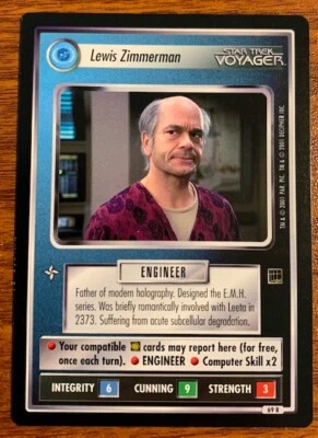 2001 Decipher Star Trek Holodeck #69R Lewis Zimmerman Used Free Shipping - Image 1 of 2