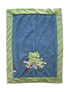Weich und kuschelig Lollypop Frosch blau grün Etikett Babydecke Security Lovey - Bild 1 von 7