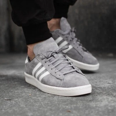 Adidas Originales Campus Hombre Zapato Atlético Gris Zapatillas Entrenadores #154 Foto 1 de 4