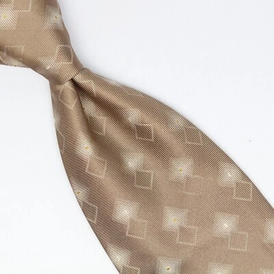 Corbata tejida GC Internazionale para hombre Lt marrón diamante tejido a cuadros Italia Foto 1 de 4