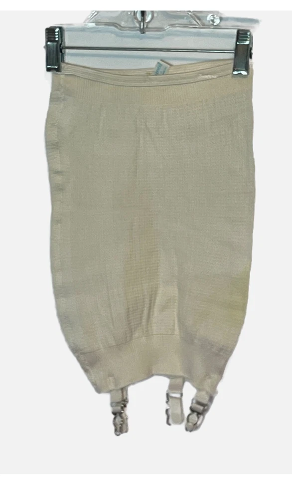 Faja Vassarette de Colección Goma Mediana Blanco Metal Clips Liguero Años 50 Foto 1 de 4