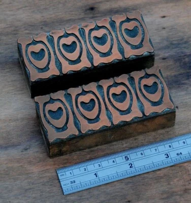 letterpress printing blocks ornament Art Nouveau frame wood rare copper rare ~ - Image 1 of 2
