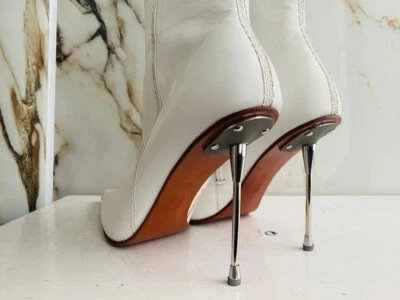 Botas italianas Di Marni Best Fetish para mujer tacón alto cuero blanco talla 40 Foto 1 de 4