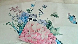 Spring Pillow Covers Set of 2 Flat Weave 17" x 17" Zippered Floral Prints NEW - Picture 1 of 6