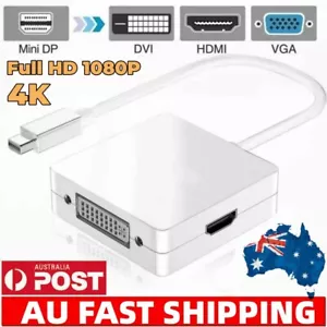 Mini Displayport to HDMI DVI VGA Adapter Cable 3in1 for MacBook Pro Thunderbolt - Picture 1 of 8