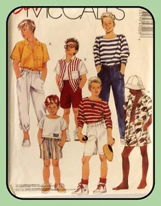 CAMISETA Top PANTALONES Pantalones Cortos Ropa Deportiva Patrón Niños McCall's 4720 De Colección 1990 - Imagen 1 de 4
