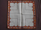 Vintage Hand Embroidered Linen Tablecloth  32cm/32cm(12.5''x12.5'') #1486