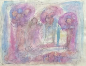 CATHERINE ZAKAS (b. 1936, Greece) Abstract Free Shipping - Picture 1 of 4