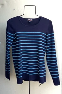  Kirkland Signature Long Sleeve Striped Crewneck Sweater Blue Size Large - Picture 1 of 5