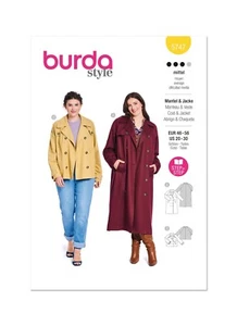 Burda SEWING PATTERN 5747 Plus Size Coat & Jacket Sizes 20-30 - Picture 1 of 8